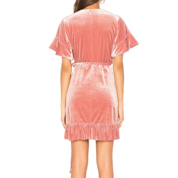 Misa Los Angeles Desma Velvet Wrap Dress in Pink sz L - Picture 2 of 5